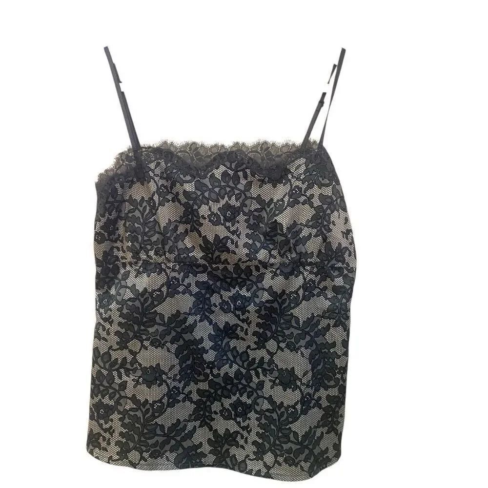 New York & Company Y2K tank tops lace black baby tee medium
